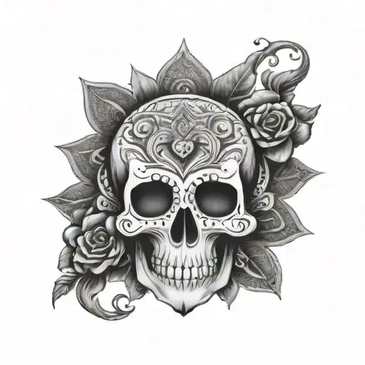 skull mandala design incorporating elements tattoo design idea