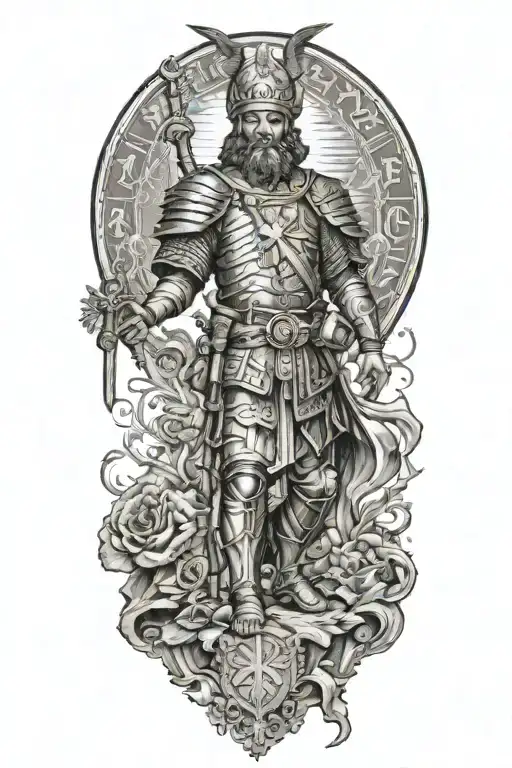 saint michel victory day: 15th tattoo design idea