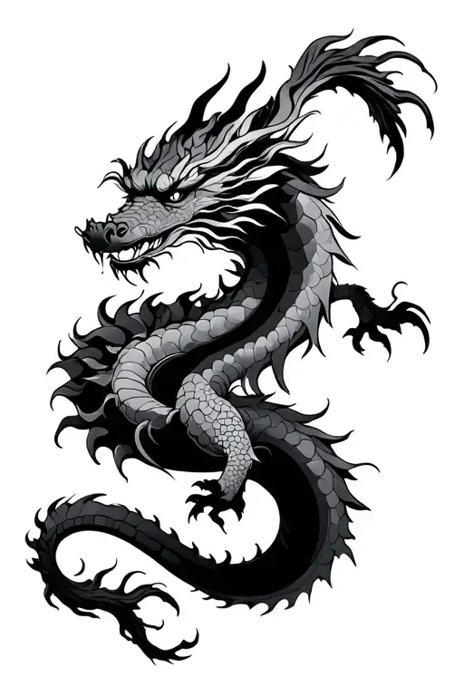 Asian dragon tattoo design idea