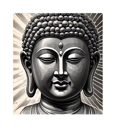 Buddha Face tattoo design idea