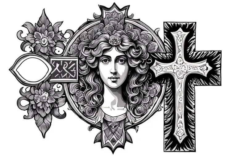 Familia with portuguese cross tattoo design idea