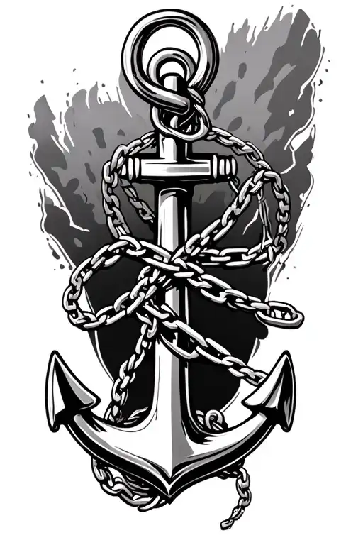 anchor with fouled chain wrapped around forearm tattoo design idea
