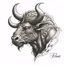 minotaur head tattoo design idea