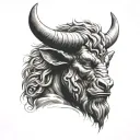 minotaur head tattoo design idea