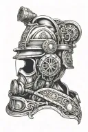 firefighter helmet tattoo design idea