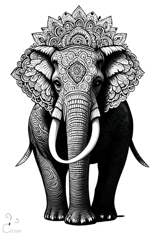 mandala elephant tattoo design idea