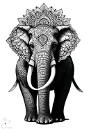 mandala elephant tattoo design idea