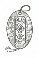 one empty japanese paper omamori charm tattoo design idea
