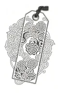 one empty japanese paper omamori charm tattoo design idea