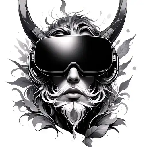 modern wizart with a VR tattoo design idea