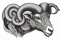 Fiercy ram charging forward tattoo design idea