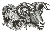 Fiercy ram charging forward tattoo design idea