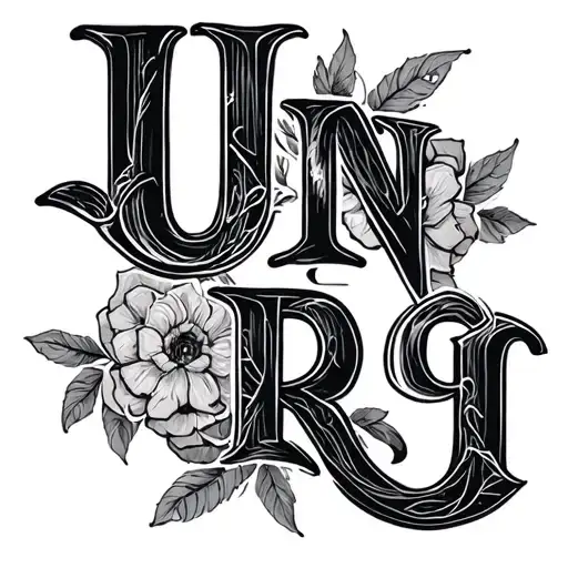 U N R G. Make tattoo of this words togather  tattoo design idea