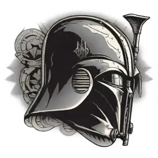 star wars darth vader, symbol mandalorian helmet tattoo design idea