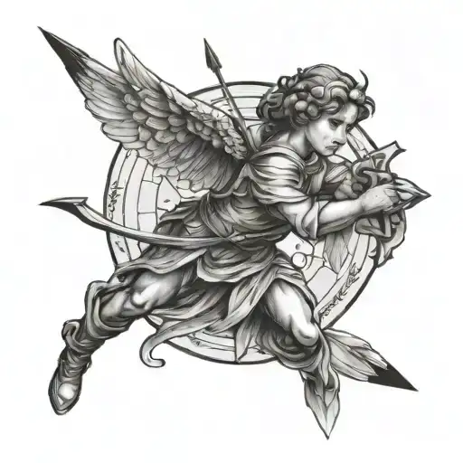 Angel Shooting Arrow tattoo design idea