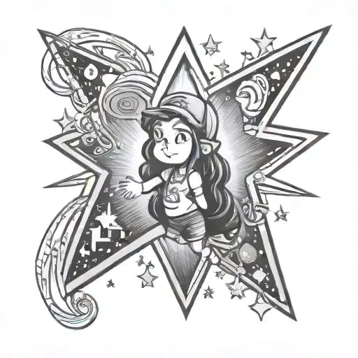 gravity falls mabel shooting star tattoo design idea