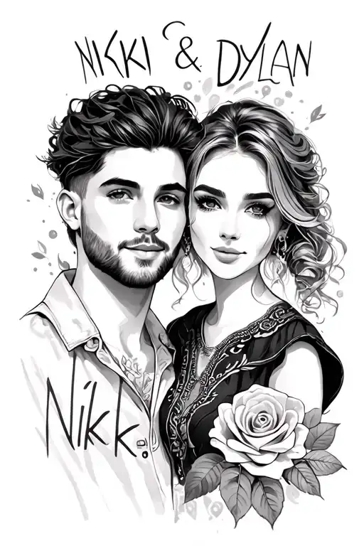 Names Nikki & Dylan tattoo design idea