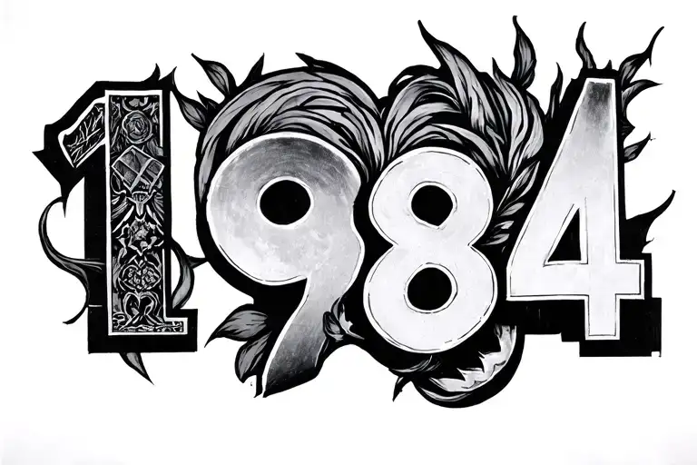 1984 year born tattoo design idea
