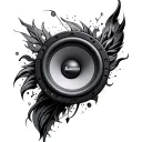 Subwoofer tattoo design idea