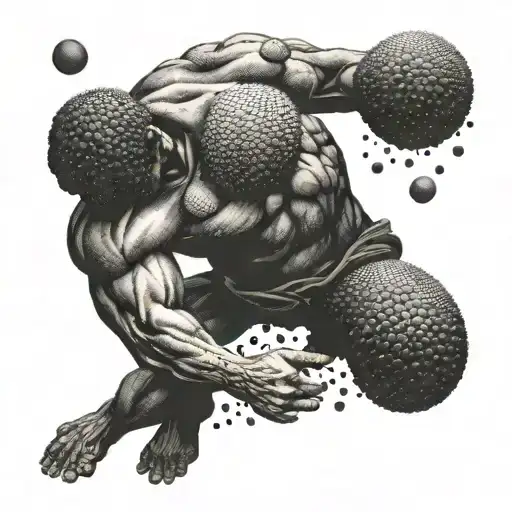 sisyphus pushing tattoo design idea