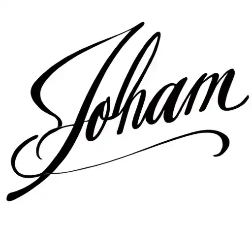 the word "Johan" in script font tattoo design idea