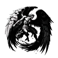 falling angel tattoo design idea
