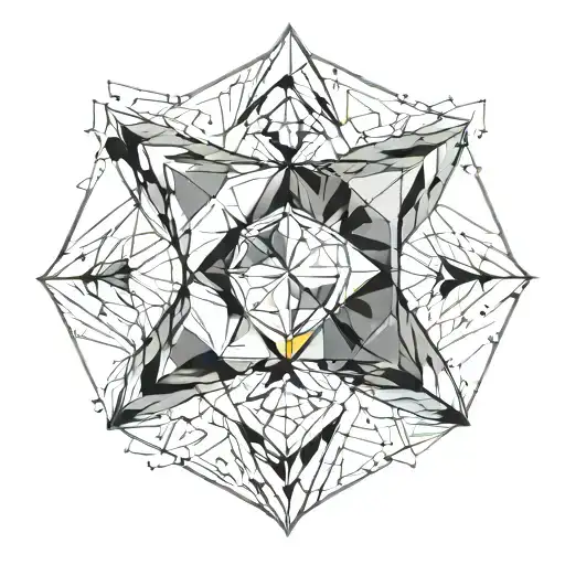 . **Central Element**: The center of the tattoo is a large diamond, done in a geometric style. It can tattoo design idea