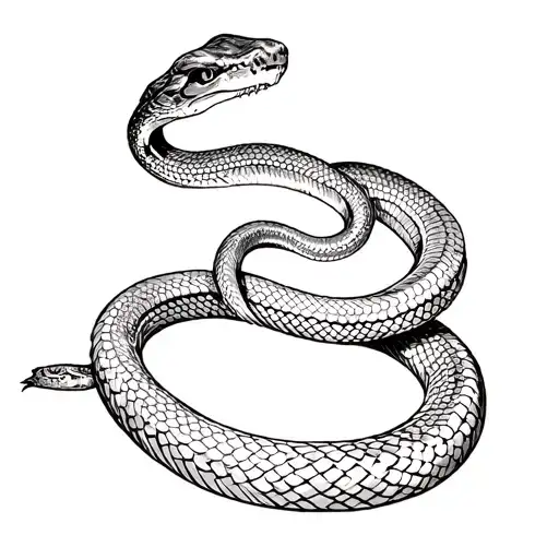 a simple sketch a rattle snake tattoo design idea