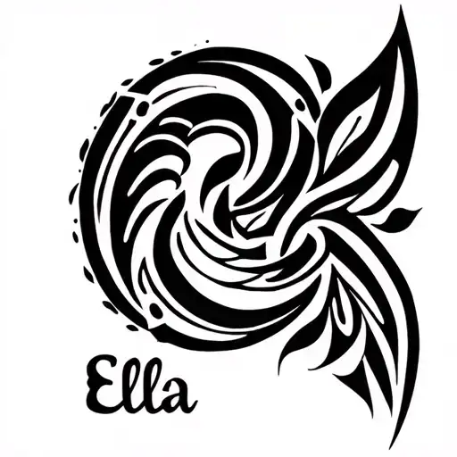 daughters name Ella tattoo design idea