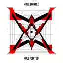 Geometry in black and red colors for tables of tables from the database, with the words “NULL POINTED” and “EROROR!” tattoo design idea