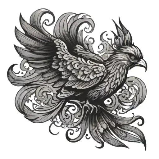 phoenix bird tattoo design idea