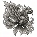 phoenix bird tattoo design idea
