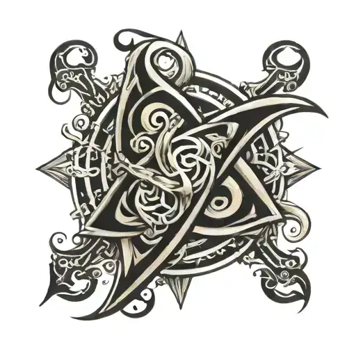 supressing chaos symbol tattoo design idea