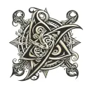 supressing chaos symbol tattoo design idea