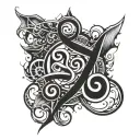 supressing chaos symbol tattoo design idea