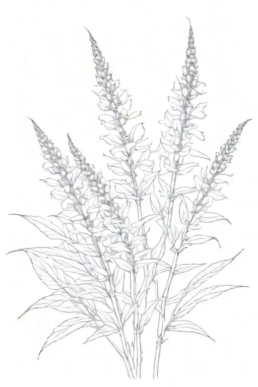 one tall fireweed plant with blooms for the inner side of my arm. tattoo design idea