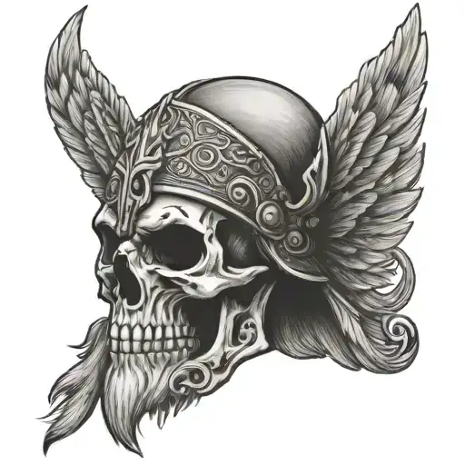 Skanderbeg skull face tattoo design idea