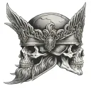 Skanderbeg skull face tattoo design idea