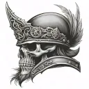 Skanderbeg skull face tattoo design idea