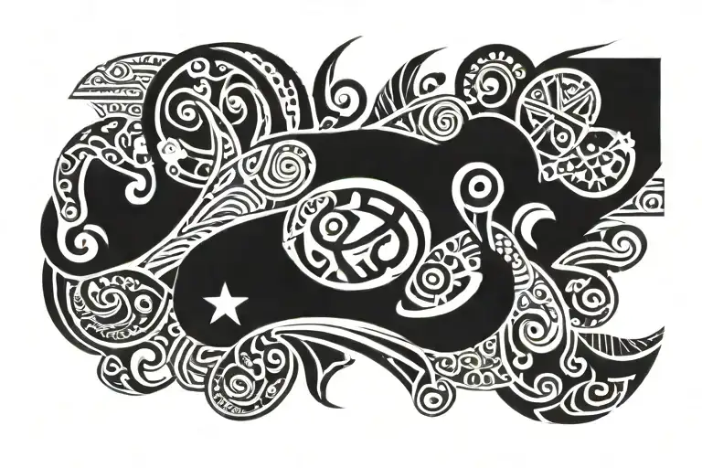 a Samoan tattoo design wallpaper with black background and white tattoo  tattoo design idea