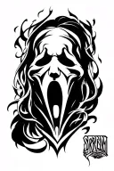 ghostface from scream full length tribal tattoo design idea