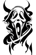 ghostface from scream full length tribal tattoo design idea