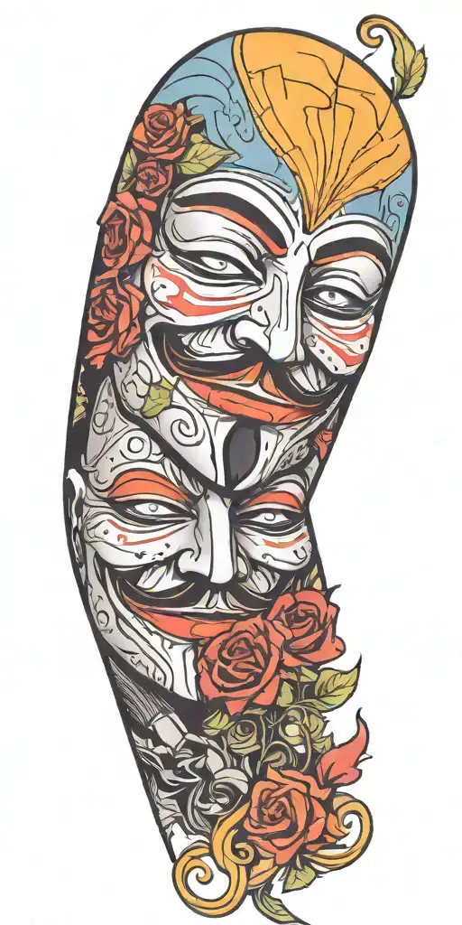 v for vendetta tattoo design idea