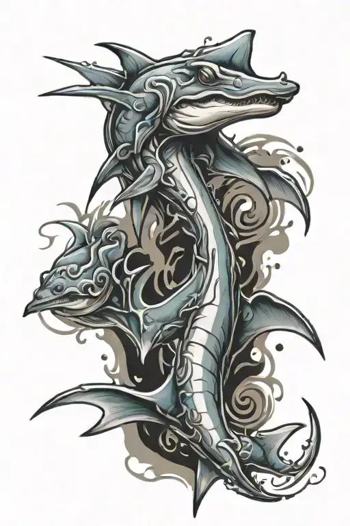 hammerhead shark tattoo design idea
