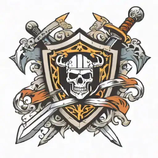 raiders shield and swords  tattoo design idea
