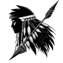 bow arrow native American tattoo design idea