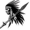 bow arrow native American tattoo design idea