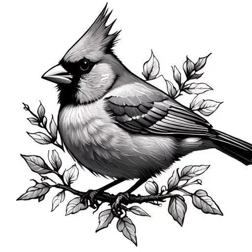 American traditional cardinal bird tattoo design idea