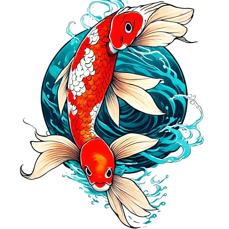 Strength In Japanese koi fish tattoo design idea