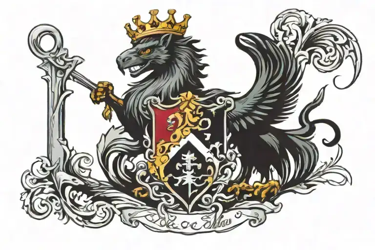 M Allen family crest tattoo design idea